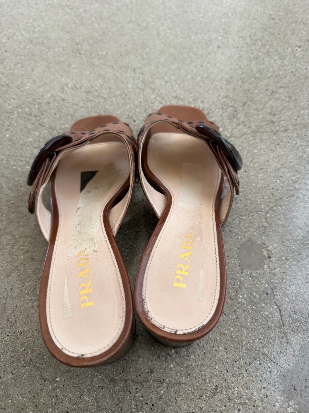 Prada Brown Leather Mules - Picture 6 of 7